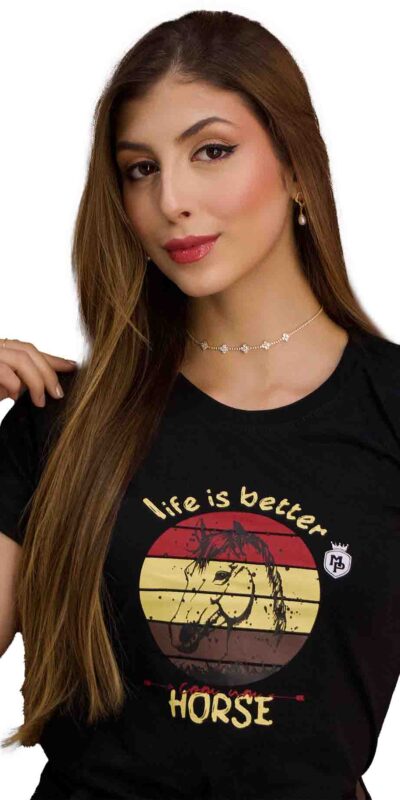 T - SHIRT LIFE IS BETTER P/VERMELHO