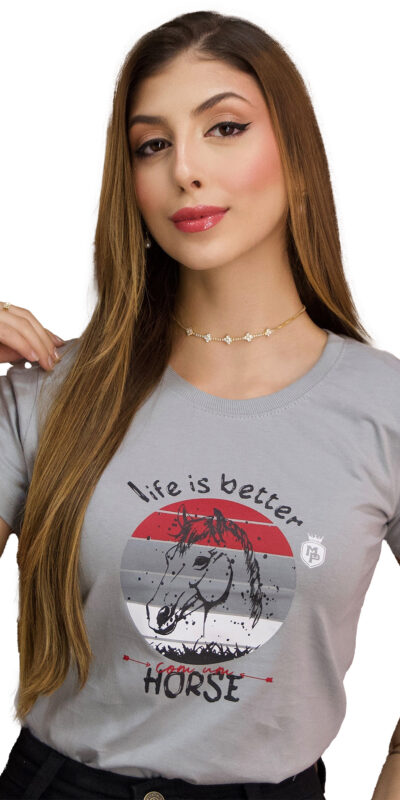 T - SHIRT LIFE IS BETTER C/VERMELHO