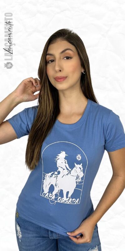 T - SHIRT CAVALO CP AZUL/BR