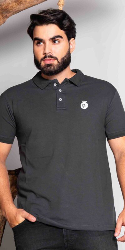 CAMISA POLO MASC ROGAI POR NÓS CINZA