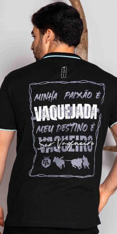 CAMISA POLO MASC MINHA PAIXÃO PTO/AZUL/CNZ
