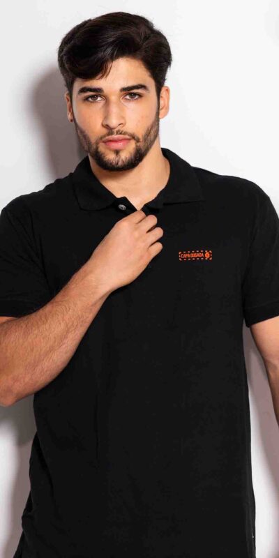 CAMISA POLO MASC LOGO PONTILHADA P/ LR