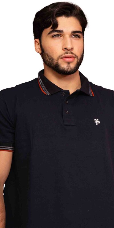 CAMISA POLO MASC LOGO MP AZUL/ BR