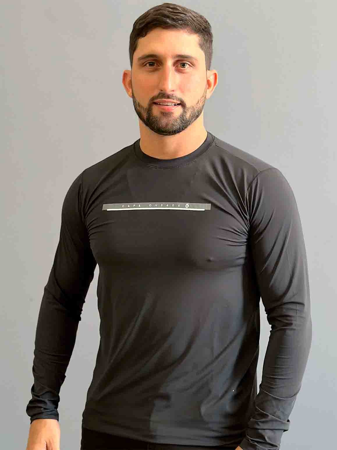 CAMISA UNISEX UV CAPA OUSADA PRETA