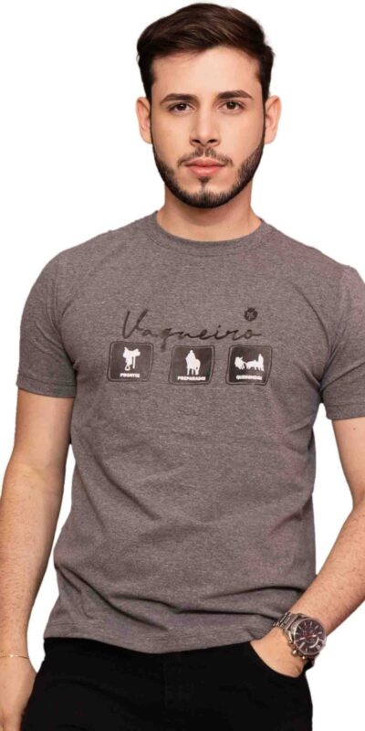 CAMISA MALHAO QUADRO CINZA