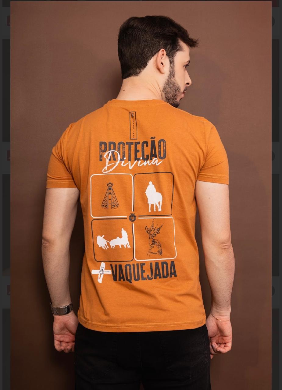 CAMISA MALHAO PROTEÇAO DIVINA CARAMELO - Imagem 2