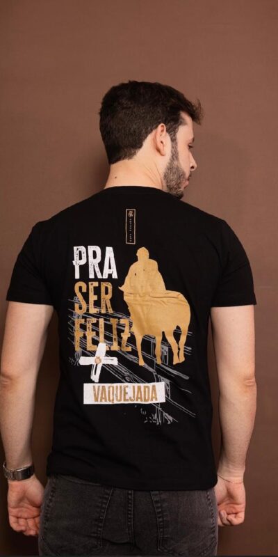 CAMISA MALHAO PRA SER FELIZ  P /DOURADO