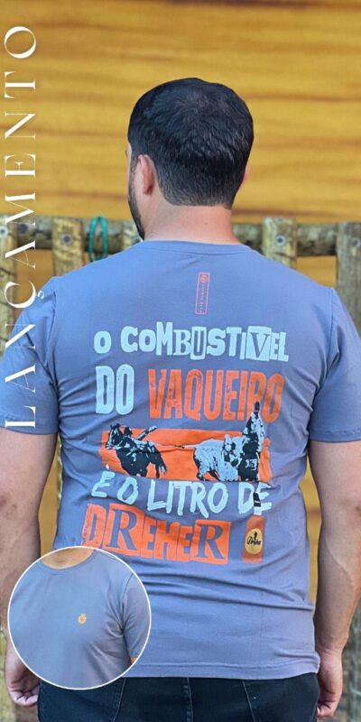 CAMISA MALHAO COMBUSTIVEL DO VAQUEIRO CINZA