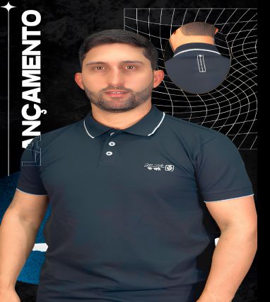 CAMISA POLO MASC LOGO QUADRO MP P/CINZA