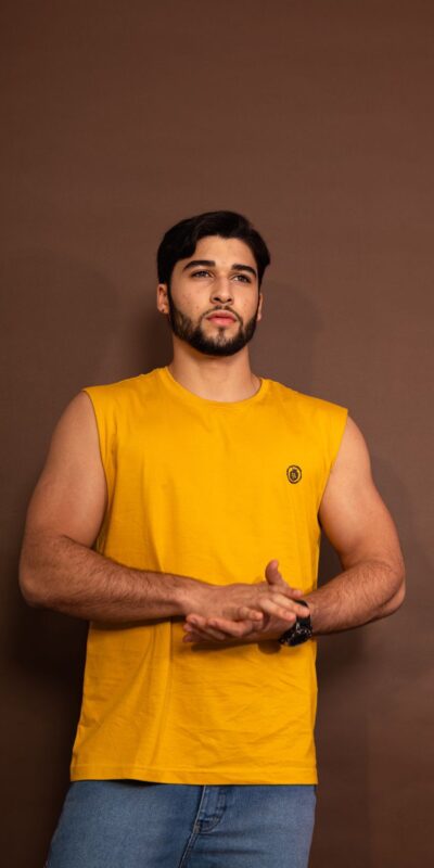 CAMISA REGATA  LOGO MP AMARELO MOSTARDA