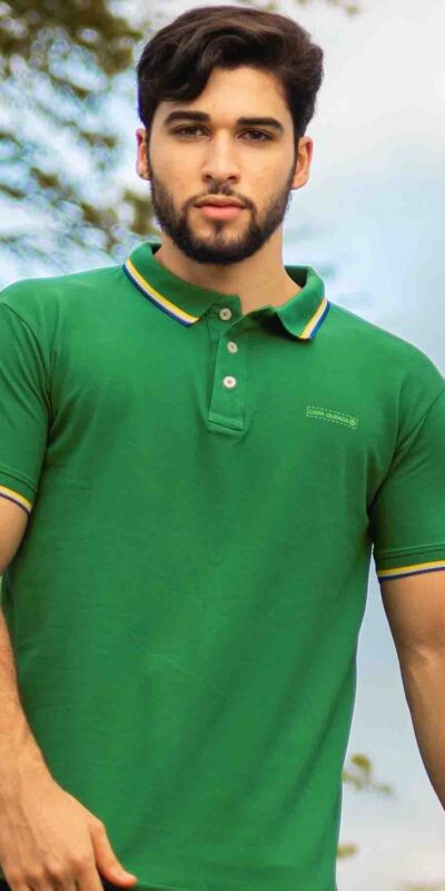 POLO MASC VERDE TRAÇADA VERDE